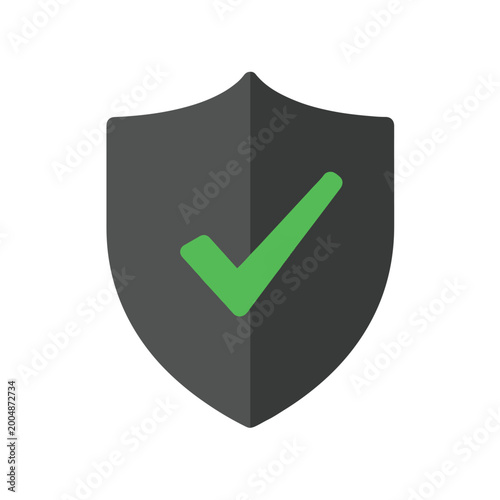 Vászonkép Shield with green check mark symbol 1.