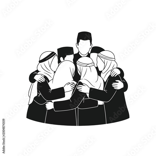 Canvastavla Diverse group of people standing together 1.