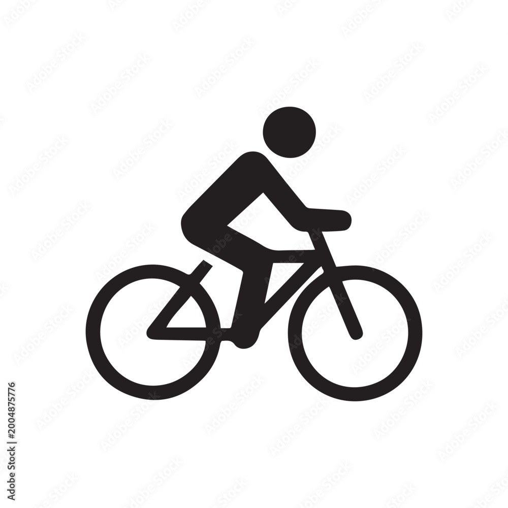Obraz premium Bicycle Icon – Cycling, Ride & Eco Transport Vector Symbol