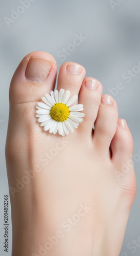 Female foot with flower
