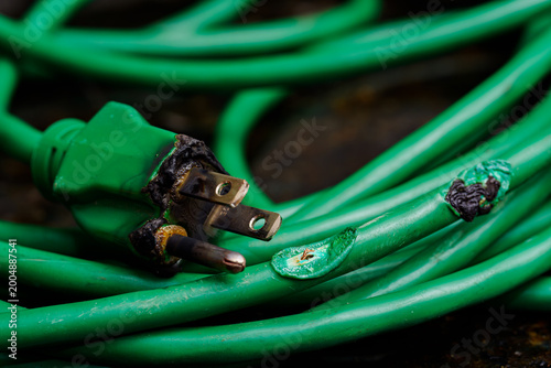 Melted Extension Cord Fire Damage