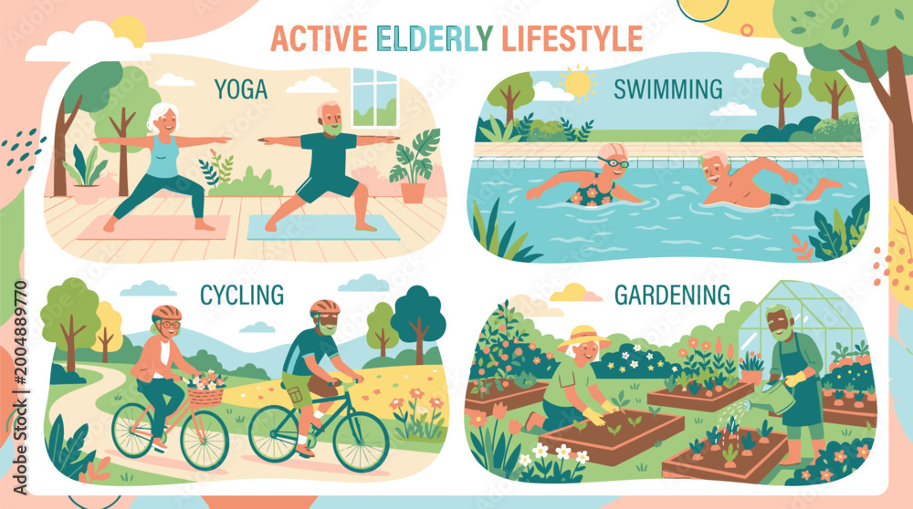 Obraz premium Elderly People Engaging in Outdoor Activities.