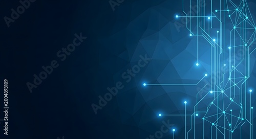 Abstract technology background futuristic blue network and data connection