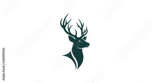 Deer Antler Animal Logo Design.