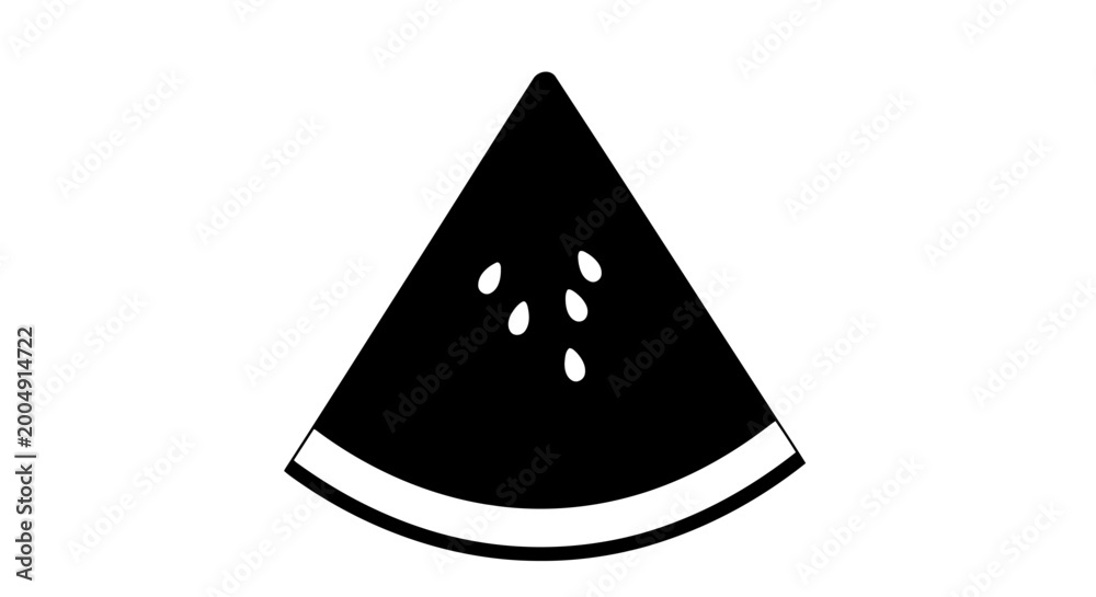 Fototapeta premium A black and white image of a slice of watermelon
