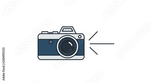 Fotografie Camera with flash taking photo.