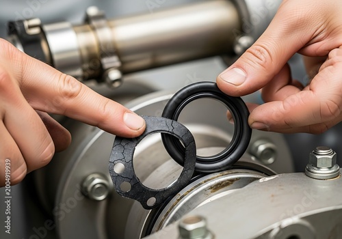 Comparison of Damaged Gasket and New Rubber Seal for Industrial Maintenance
