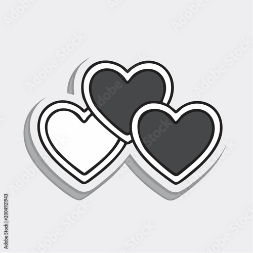 Three Hearts Graphic Icon