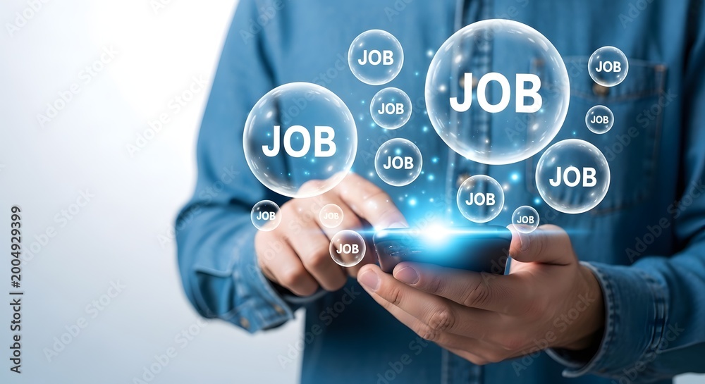 Fototapeta premium Digital job search finding the right career online