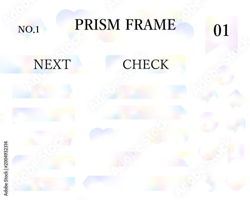 Prism iridescent text frame set