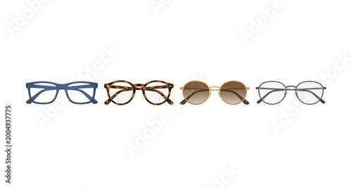 Photos Eye care eyeglasses set top view vector illustration different lens types isolat
