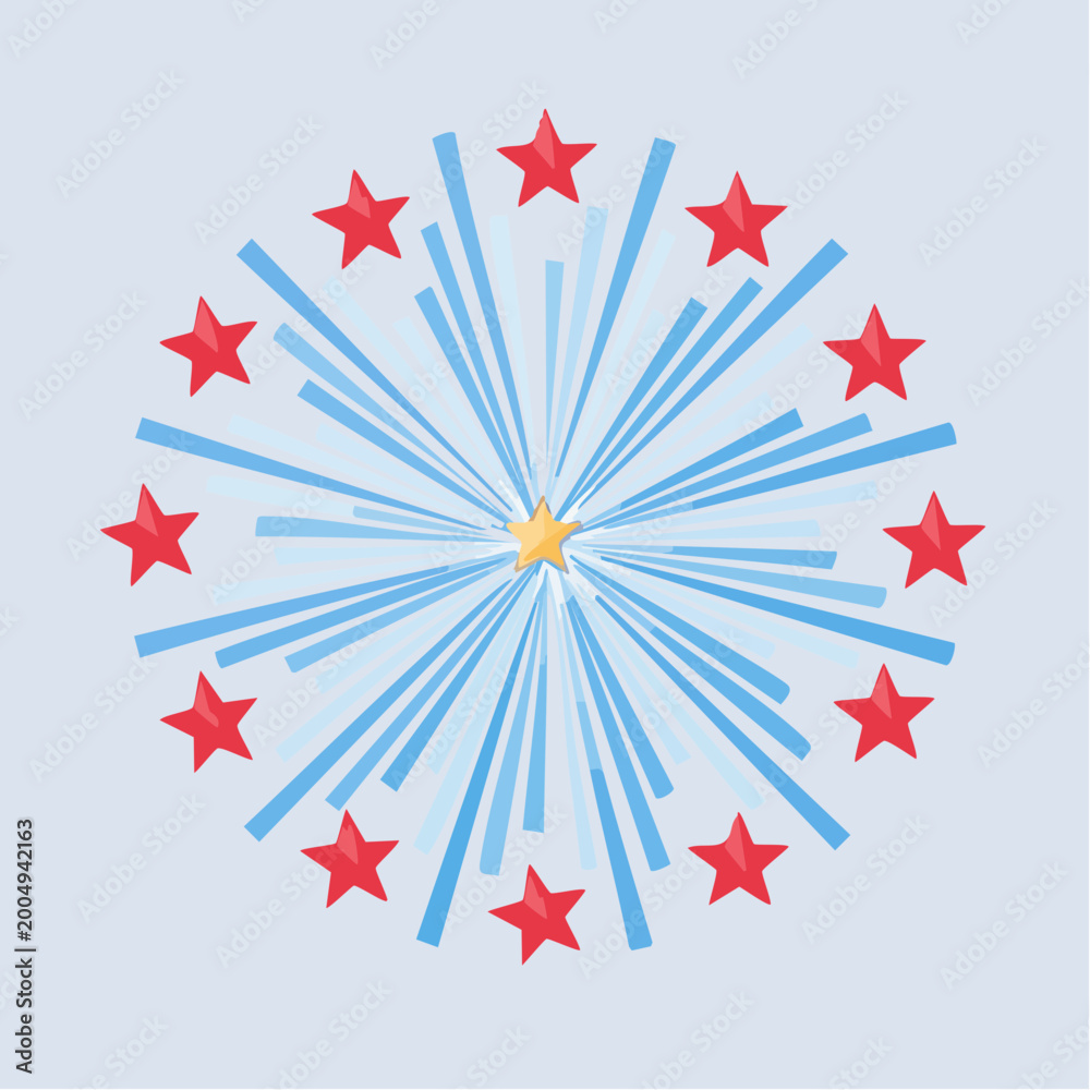 Obraz premium Stylized Firework with Stars