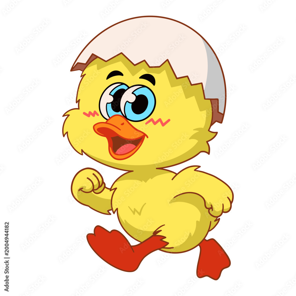 Obraz premium Cute Baby Chick Cartoon Character