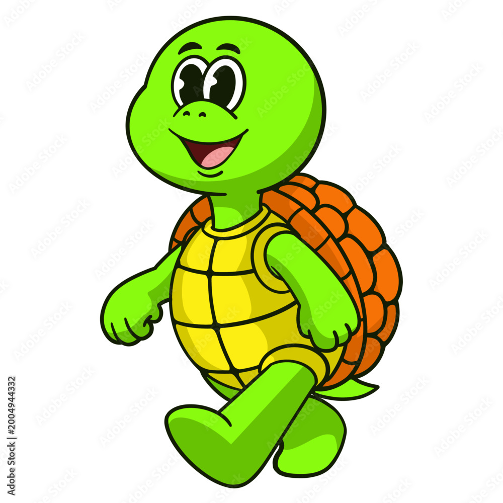 Obraz premium Cute Turtle Cartoon Mascot Character