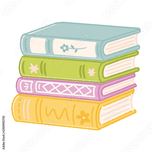 Handdrawn Illustration of  Stack Book