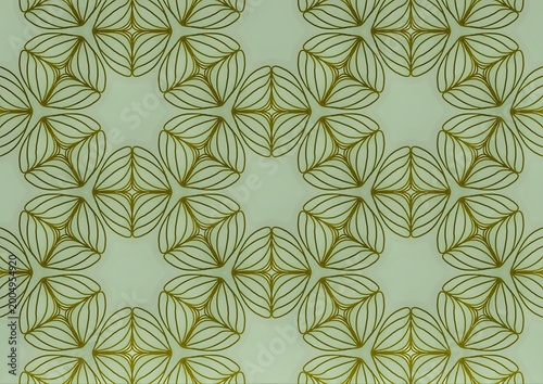 Abstract Green Curve Outline Hand Draw Background