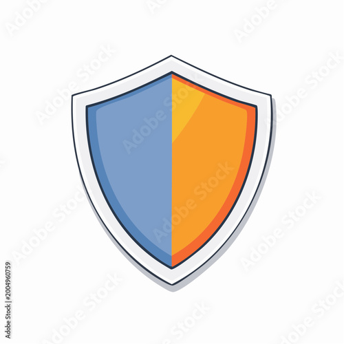 Shield Icon with Blue and Orange Halves Free Download Shield Icon with Blue and Orange Halves - GFXLoad