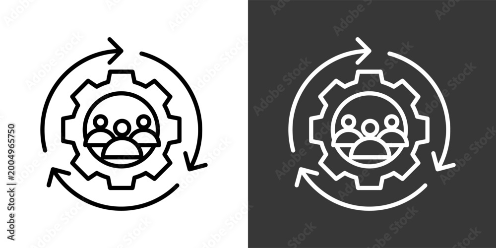 Obraz premium Inclusion Black And White Icon Set Collection Pack Vector Illustration