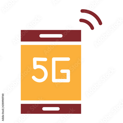 Photography 5G Smartphone Vector Glyph Two Colors Icon Design