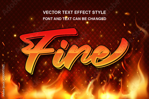 Εκτύπωση καμβά fire burning hot flame blaze typography editable text effect font style templat