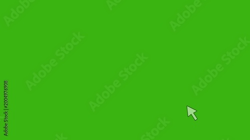 Mouse pointer cursor click press animation on green background, cursor click animated Burst Effect. Cursor Pointer Icon Clicking, Mouse Click Cursor Loop Animation 