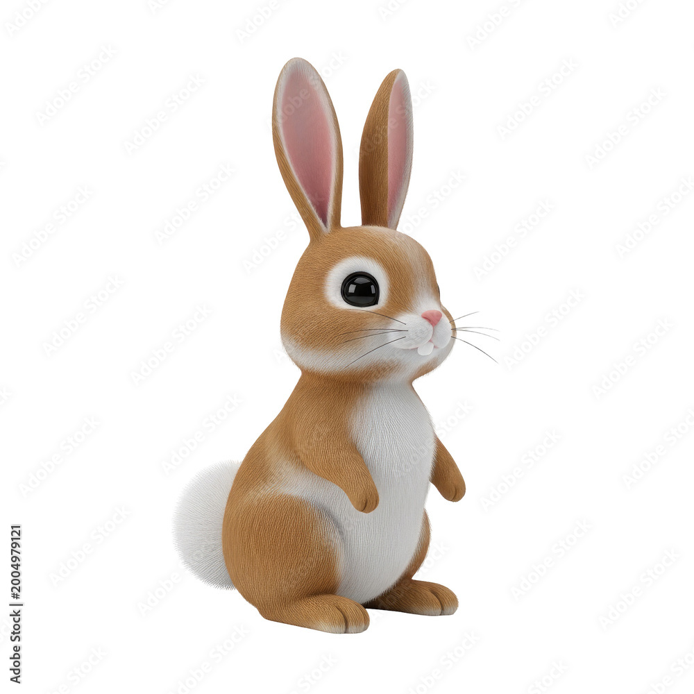 Fototapeta premium Cute Cartoon Bunny Figurine for Spring and Easter Decorations