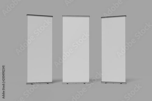 Blank Roll Up Banner For Mockup