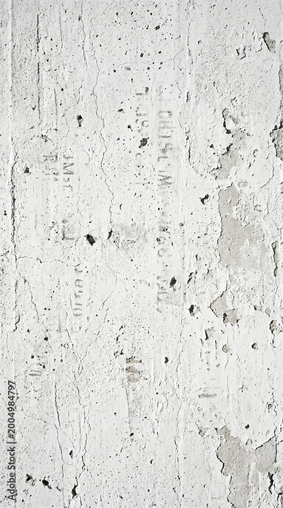 Fototapeta premium old stone wall, weathered cement texture, cracked plaster surface, ancient masonry detail, white peeling paint, rough concrete background, aged building material, industrial grunge style, distressed