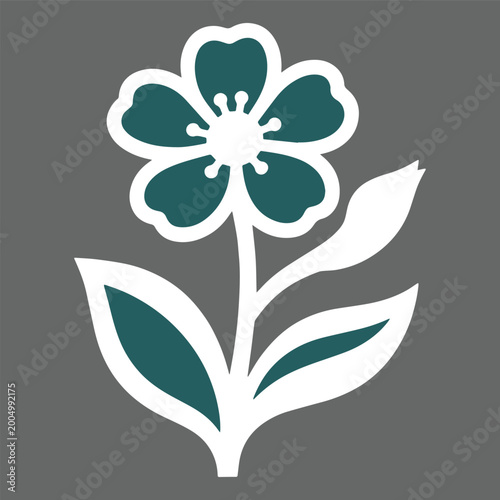 Floral Silhouette Vector Illustration with Multiple Blossoms Minimal Botanical Black Plant Design for Decorative Patterns Logos and Nature Inspired Artwork