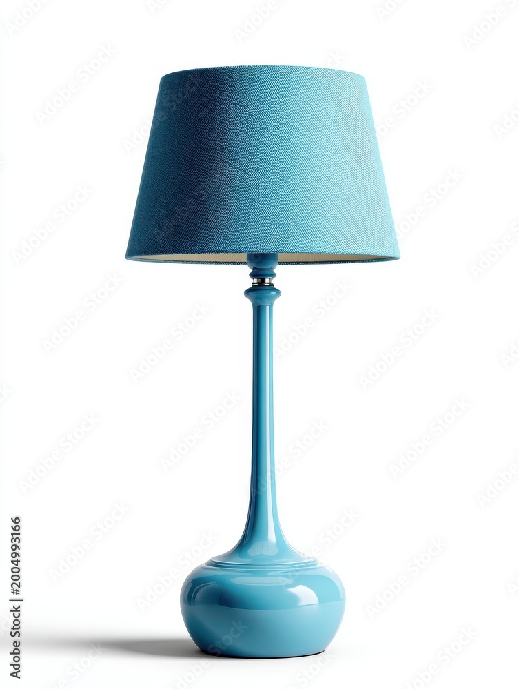 Fototapeta premium Turquoise Modern Desk Lamp With Textured Drum Shade And Elegant Base