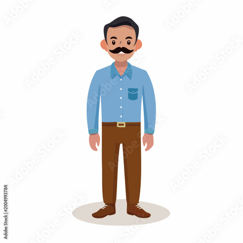 Cartoon Man with Mustache