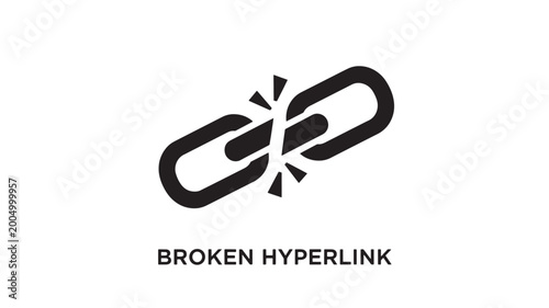 фотографія Broken Hyperlink Concept Illustration: Minimalist Vector Icon of a Snapped Metal