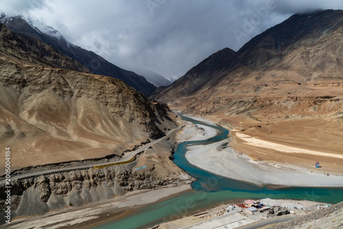 Slika na platnu Majestic confluence of Indus and Zanskar rivers in Ladakh, India