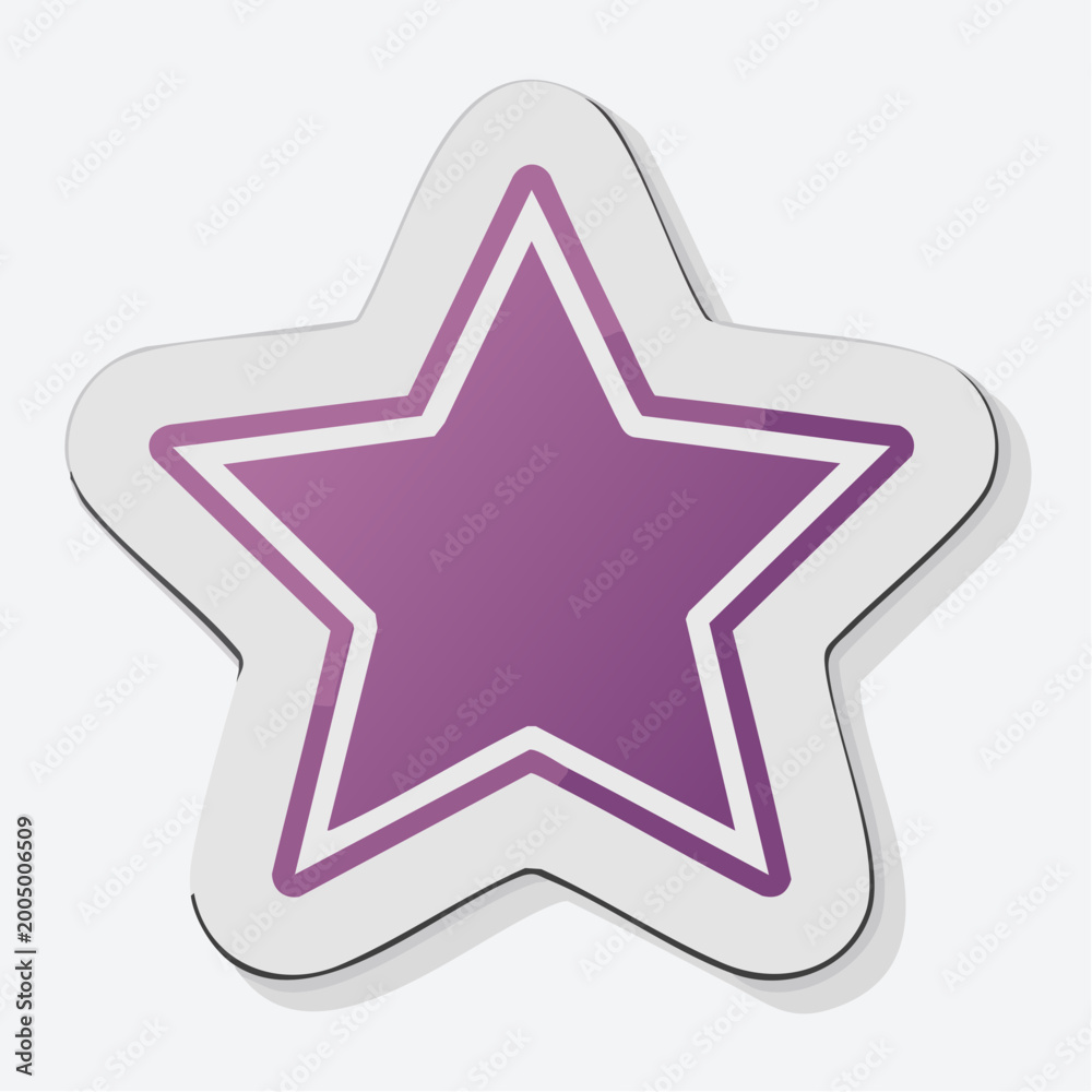 Obraz premium Purple Star Icon with White Outline
