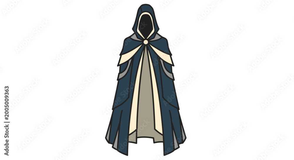 Fototapeta premium Hooded cloak cartoon character.