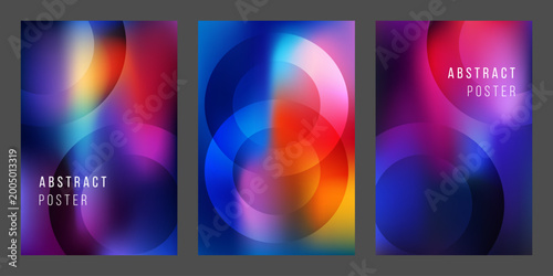 Abstract multicolored gradient background with overlapping blurred circles