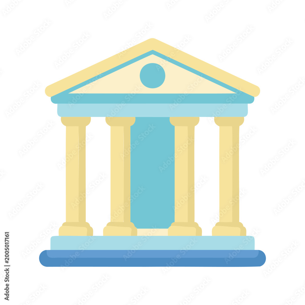 Fototapeta premium Illustration of a government building with a classical design and gentle colors