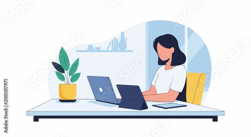 Woman Working on Laptop Computer 3.