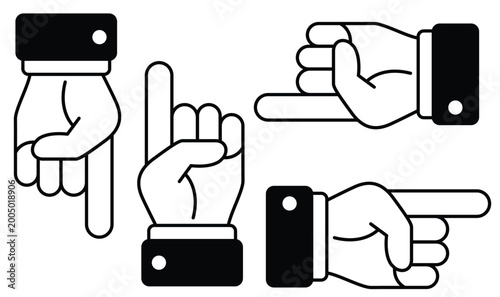 фотографія Hand gestures with cuffed sleeves illustration Vector
