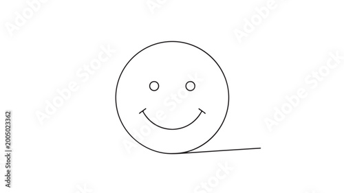 Tableau sur toile Smiling Face Emoji Smiling On White Background For Digital Communication Concept