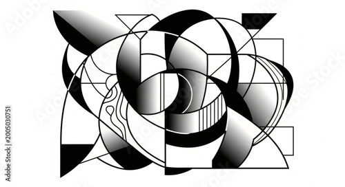 black and white vector illustration