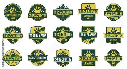 Canvastavla Cross Country Running Team Logos and Emblems - Sports Graphics Collection