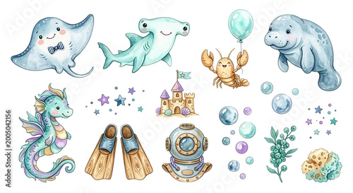 sea animals set
