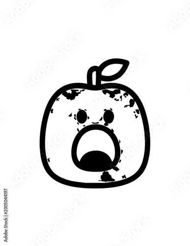 Fotografie Sad Apple Face Expression Emotions.