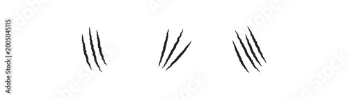 Billede på lærred Set of Animals claw black scratches icons