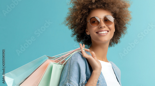 woman with shopping bags, AI generated