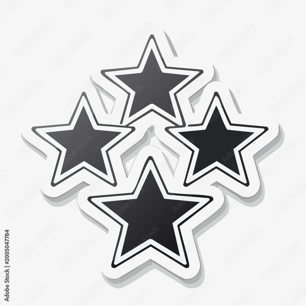 Fototapeta premium Four Black Stars Sticker Design
