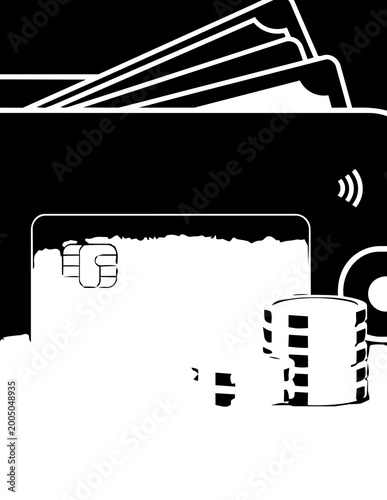 Foto Credit card and coffee cup.