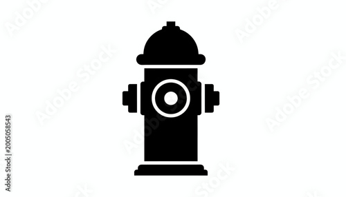 Foto Fire hydrant icon, black silhouette, urban infrastructure symbol, emergency serv