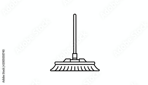 Photos Broom icon, cleaning tool, household broom, vector illustration, black and white
